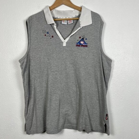 Vintage Disney Plus Winnie the Pooh Eeyor 4th of July Collared Tank Size: 2X - Picture 6 of 11